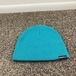 Nobull Waffle Knit Beanie Hat One Size Wool Blend Neon Blue